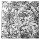 Weide aus Lüstern in Schwarz und Weiß Fliese (Vorderseite)