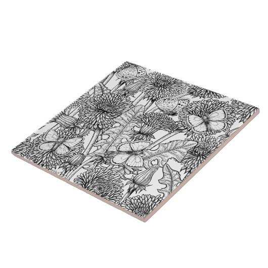 Weide aus Lüstern in Schwarz und Weiß Fliese (Seite)