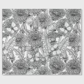 Weide aus Lüstern in Schwarz und Weiß Geschenkpapier (Flach)