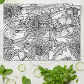 Weide aus Lüstern in Schwarz und Weiß Geschirrtuch (Gefaltet)