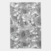 Weide aus Lüstern in Schwarz und Weiß Geschirrtuch (Vertikal)