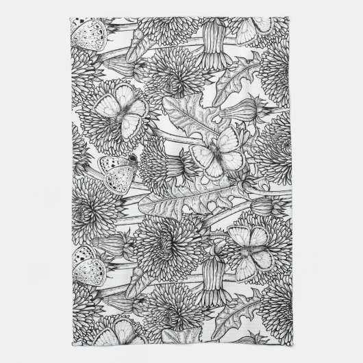 Weide aus Lüstern in Schwarz und Weiß Geschirrtuch (Vertikal)