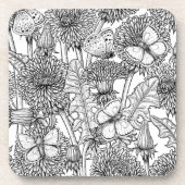 Weide aus Lüstern in Schwarz und Weiß Getränkeuntersetzer (Vorderseite)