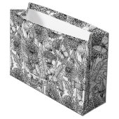 Weide aus Lüstern in Schwarz und Weiß Große Geschenktüte (Vorderseite Schrägansicht)
