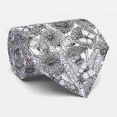 Weide aus Lüstern in Schwarz und Weiß Krawatte (Gerollt)