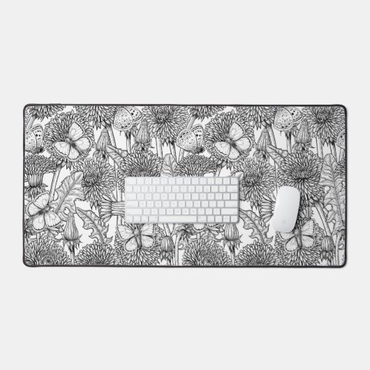 Weide aus Lüstern in Schwarz und Weiß Schreibtischunterlage (Tastatur & Maus)