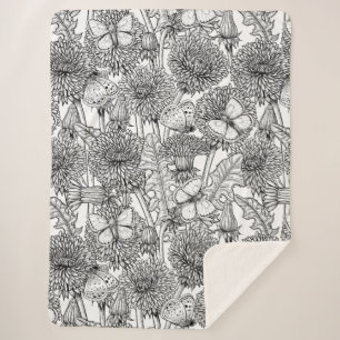 Weide aus Lüstern in Schwarz und Weiß Sherpadecke