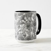 Weide aus Lüstern in Schwarz und Weiß Tasse (VorderseiteRechts)