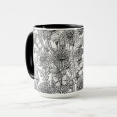 Weide aus Lüstern in Schwarz und Weiß Tasse (Vorderseite Links)