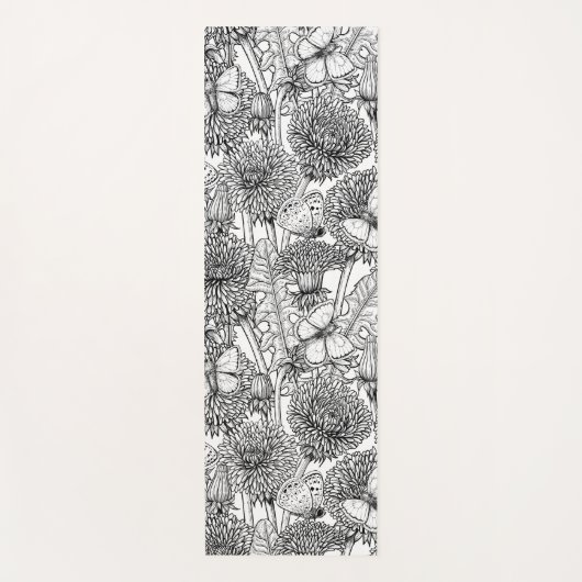 Weide aus Lüstern in Schwarz und Weiß Yogamatte (Vorderseite)