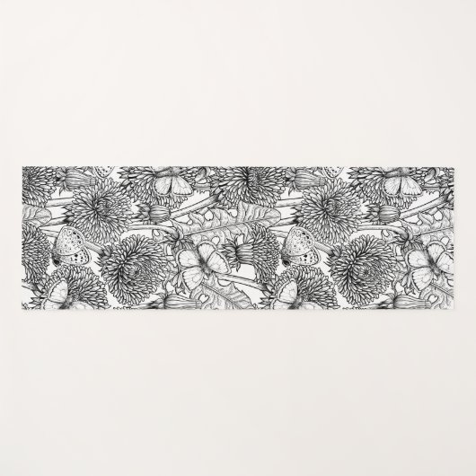 Weide aus Lüstern in Schwarz und Weiß Yogamatte (Vorderseite (Horizontal))