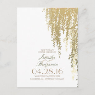 Weide-Baum elegant Save the Date Ankündigungspostkarte
