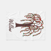 Weide-Baum mit den Herzen - kundengerecht Fleecedecke (Vorderseite (Horizontal))