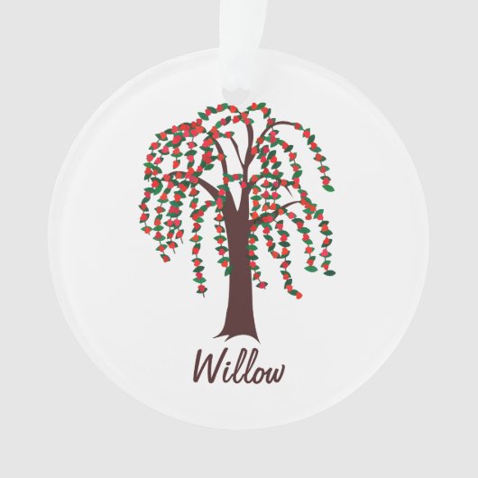 Weide-Baum mit den Herzen - kundengerecht Ornament (Vorderseite)