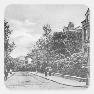 Weide-Brücken-Straße, Canonbury, Islington, c.19 Quadratischer Aufkleber