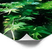 Weide des Weißen Pferdes auf der Wiese Serene Gree Poster (Ecke)