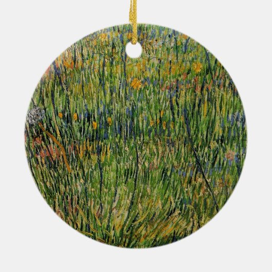 Weide in Bloom von Vincent van Gogh Keramik Ornament (Hinten)