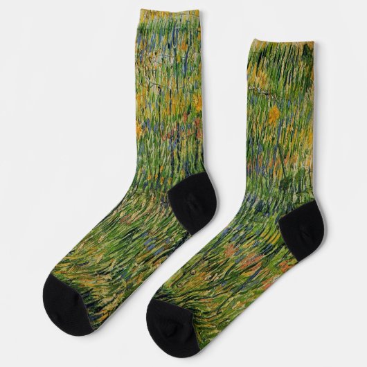 Weide in Bloom von Vincent van Gogh Socken (Linkes Detail)
