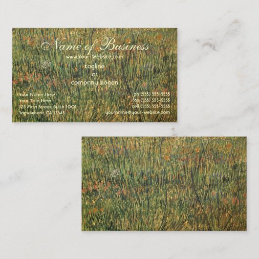 Weide in Bloom von Vincent van Gogh Visitenkarte (Vorne/Hinten)