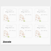 Weide Lamm Babydusche Buchzeichen Quadratischer Aufkleber (Blatt)