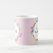 Weide Namensbedeutung Feder Perle Wasserfarbe rosa Kaffeetasse (Mittel)