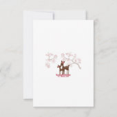 Weide-Rotwild-Baby und Mama danken Ihnen, 3,5" zu Dankeskarte (Rückseite)