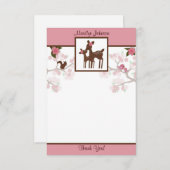 Weide-Rotwild-Baby und Mama danken Ihnen, 3,5" zu Dankeskarte (Vorne/Hinten)