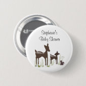 Weide-Rotwild-Babyparty-Knopf Button (Vorne & Hinten)