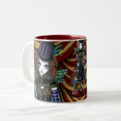"Weide" viktorianische Steampunk Zirkus-Feen-Tasse Zweifarbige Tasse (Vorderseite Links)