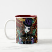 "Weide" viktorianische Steampunk Zirkus-Feen-Tasse Zweifarbige Tasse (Links)
