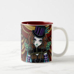 "Weide" viktorianische Steampunk Zirkus-Feen-Tasse Zweifarbige Tasse