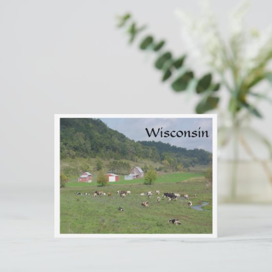 Weide Wisconsin Postkarte (Stehend Vorderseite)