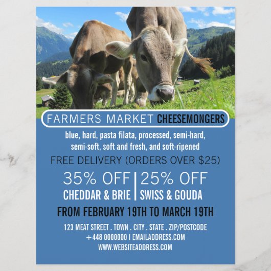 Weidekühe, Käsemongerwerbung Flyer (Vorne)