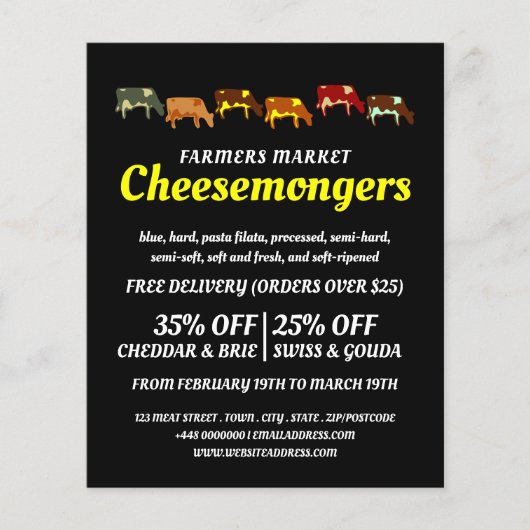 Weidekühe, Käsemongerwerbung Flyer (Vorne)