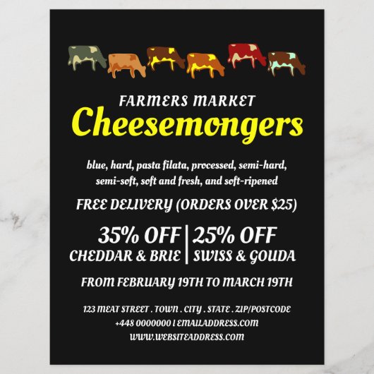 Weidekühe, Käsemongerwerbung Flyer (Vorne)