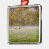 Weideland Couple Premium Square Ornament Aus Metall (Links)