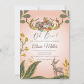 Weideland Weidewaldtiere Hirsche Einladung (Vorderseite)
