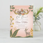 Weideland Weidewaldtiere Hirsche Einladung (Stehend Vorderseite)