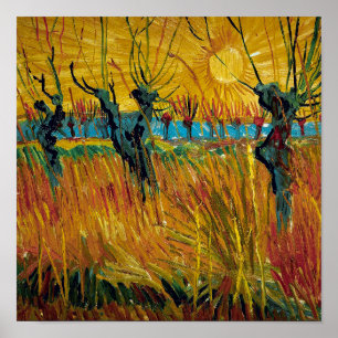 Weiden bei Sonnenuntergang Van Gogh Poster