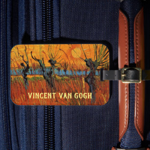 Weiden bei Sonnenuntergang von Vincent van Gogh Gepäckanhänger
