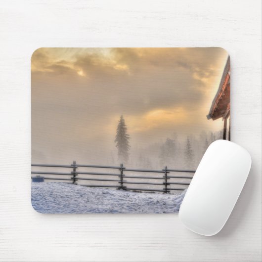Weiden im Winterschnee Mousepad (Mit Mouse)