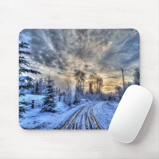 Weiden im Winterschnee Mousepad (Mit Mouse)