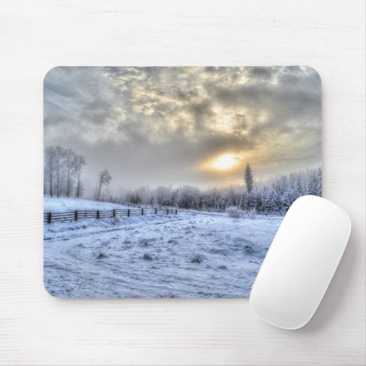 Weiden im Winterschnee Mousepad (Mit Mouse)