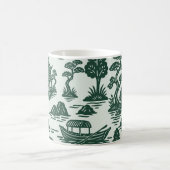 Weiden-Jadegarten mit Pagode und Boot Kaffeetasse (Mittel)