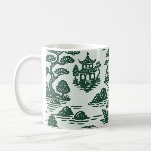 Weiden-Jadegarten mit Pagode und Boot Kaffeetasse