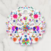 Weiden, Kaninchen und Vögel Otomi-Muster Geschenkanhänger (Rückseite)