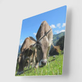 Weiden lassen der Kuh-Uhr Quadratische Wanduhr (Winkel)