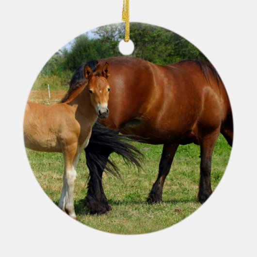 Weiden lassen der Pferdefamilien-Verzierung Keramikornament (Hinten)