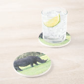 Weiden lassen des Rhino-Untersetzer Sandstein Untersetzer (Seite)