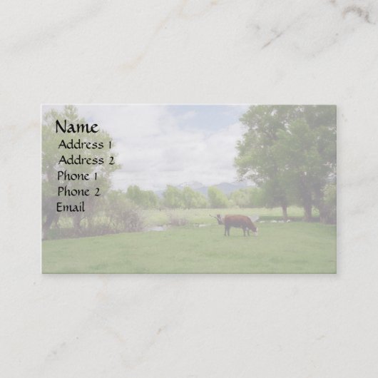 Weiden lassen des Viehs v3 Visitenkarte (Vorderseite)